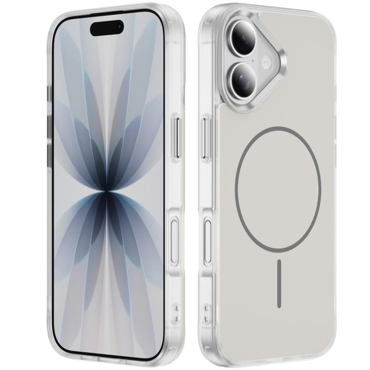For iPhone 17 Crystal Frosted Skin Feel Magnetic MagSafe Phone Case(White)