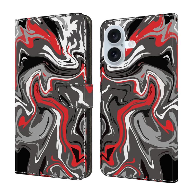 For iPhone 17 Crystal-Like Painted Vegan Leather Phone Case(Rock Texture)
