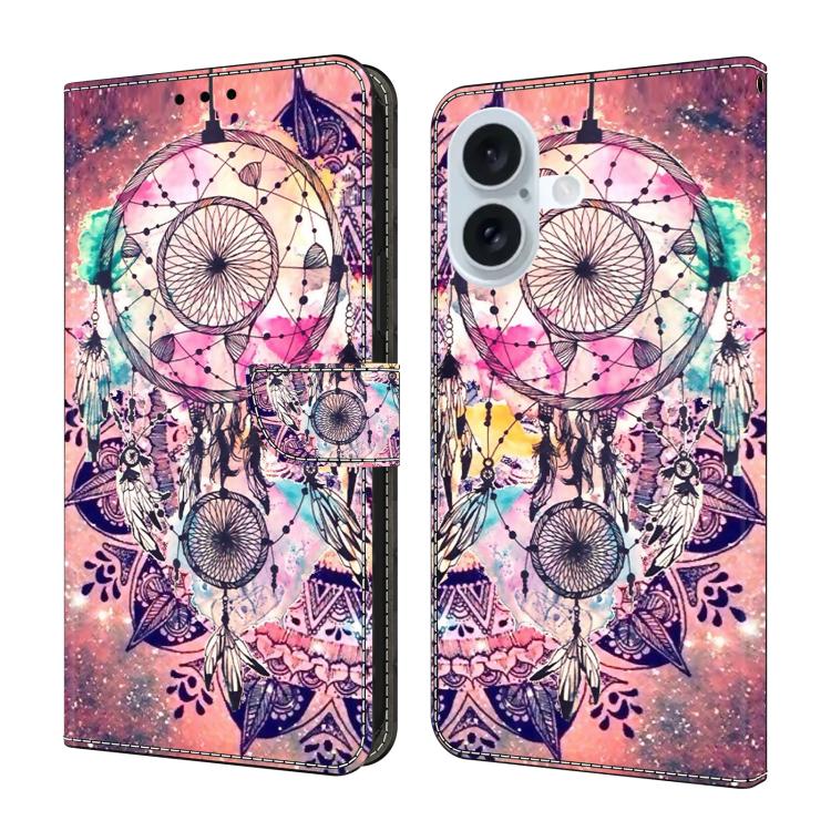 For iPhone 17 Crystal-Like Painted Vegan Leather Phone Case(Wind Chime)