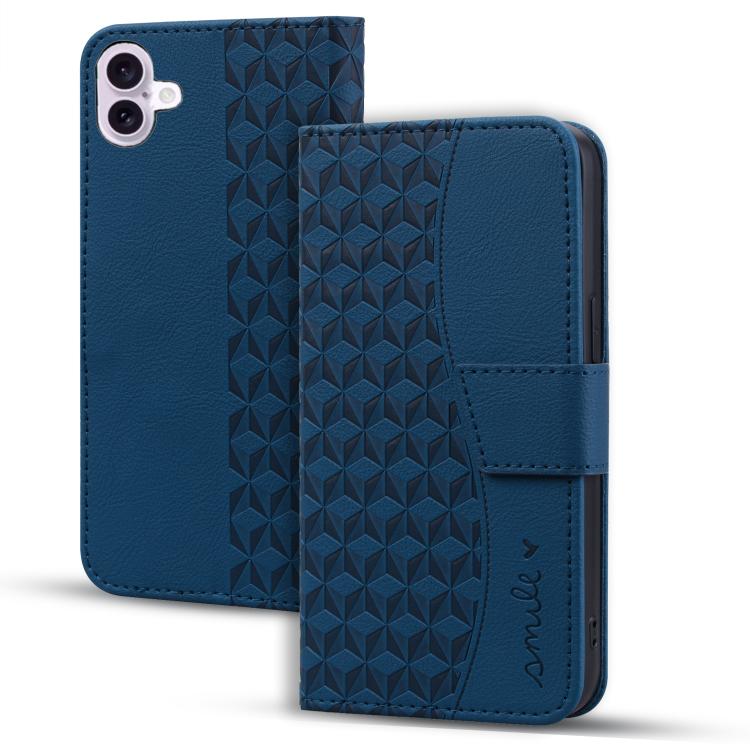 For iPhone 17 Diamond Buckle Leather Phone Case with Lanyard(Royal Blue)
