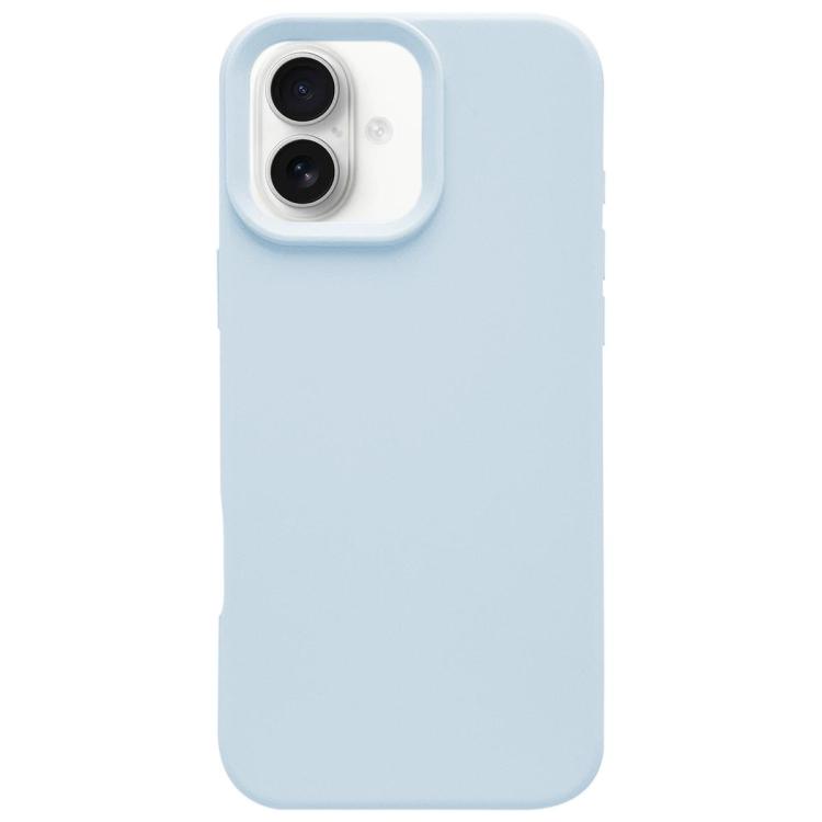 For iPhone 17 Dopamine Simple Imitation Liquid Silicone Phone Case(Cream Blue)