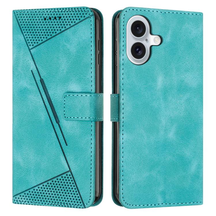 For iPhone 17 Dream Triangle Leather Phone Case with Lanyard(Green)