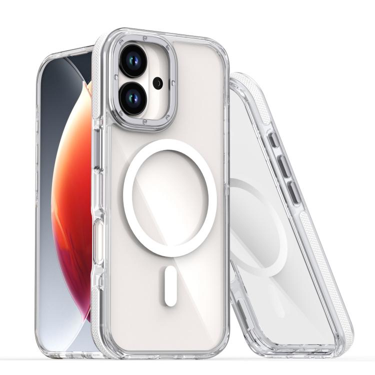 For iPhone 17 Dual-Color Clear Acrylic Hybrid TPU MagSafe Phone Case(Transparent)