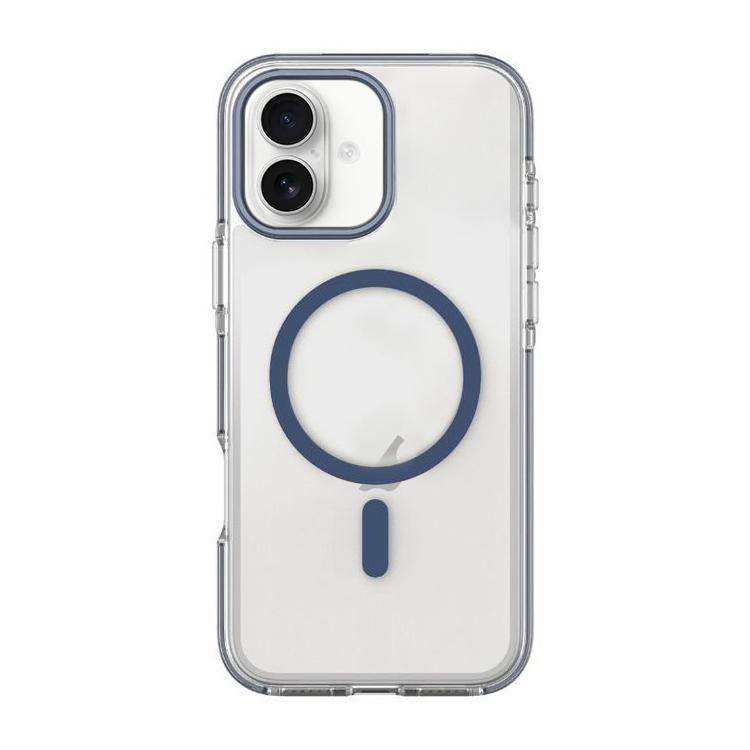 For iPhone 17 Dual-Color PC Hybrid TPU Magnetic Phone Case(Dark Blue)