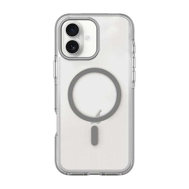 For iPhone 17 Dual-Color PC Hybrid TPU Magnetic Phone Case(Grey)
