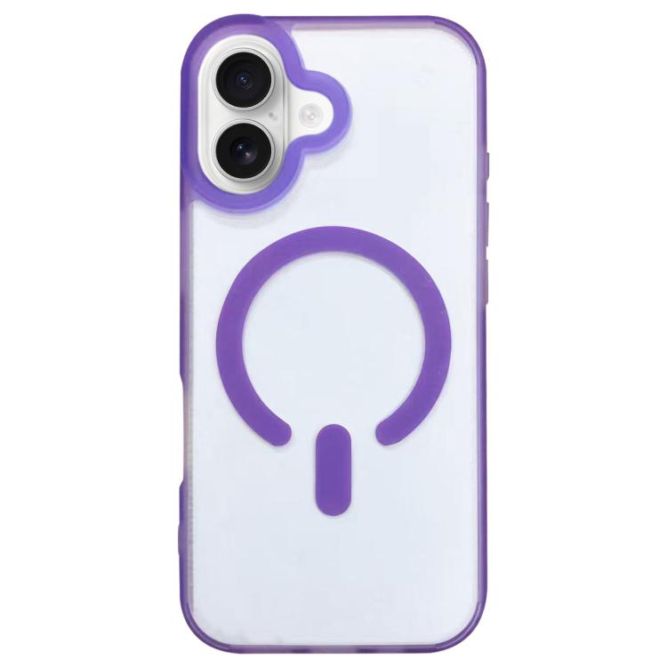 For iPhone 17 Dual-Side Frosted MagSafe Clear Phone Case(Purple)