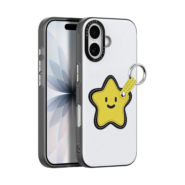 For iPhone 17 DUX DUCIS LUVY Series Phone Case with Finger Ring Buckle(Snow White Stars)