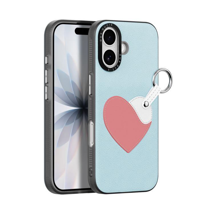 For iPhone 17 DUX DUCIS LUVY Series Phone Case with Finger Ring Buckle(Teal Heart)
