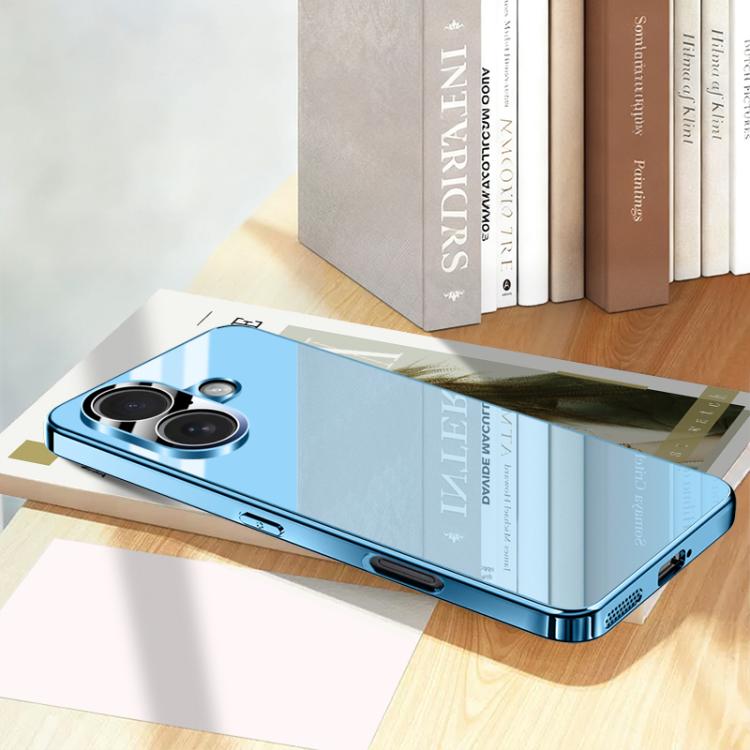 For iPhone 17 Electroplating Ice Crystal Airbag Full Coverage Shockproof Phone Case(Blue)