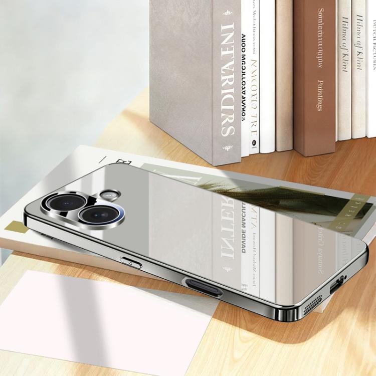 For iPhone 17 Electroplating Ice Crystal Airbag Full Coverage Shockproof Phone Case(Gray)