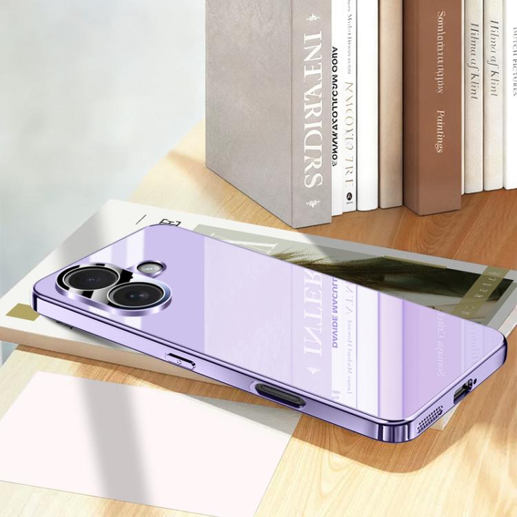 For iPhone 17 Electroplating Ice Crystal Airbag Full Coverage Shockproof Phone Case(Purple)