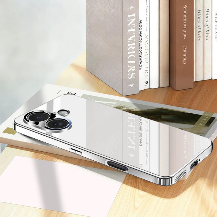 For iPhone 17 Electroplating Ice Crystal Airbag Full Coverage Shockproof Phone Case(Silver)