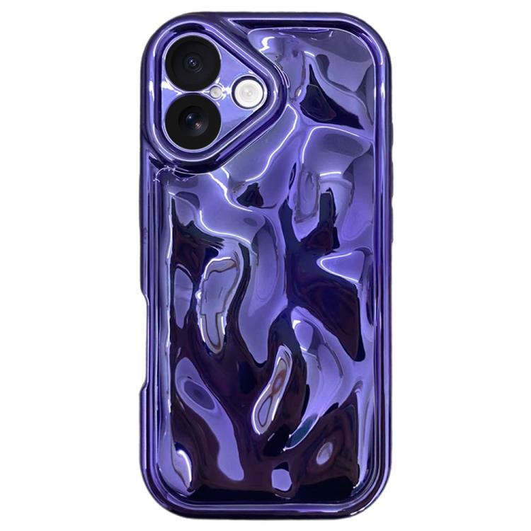 For iPhone 17 Electroplating Meteorite Texture TPU Phone Case(Purple)