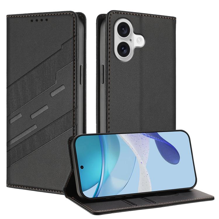 For iPhone 17 Embossed Multi-functional Wallet Retro Leather Phone Case(Black)
