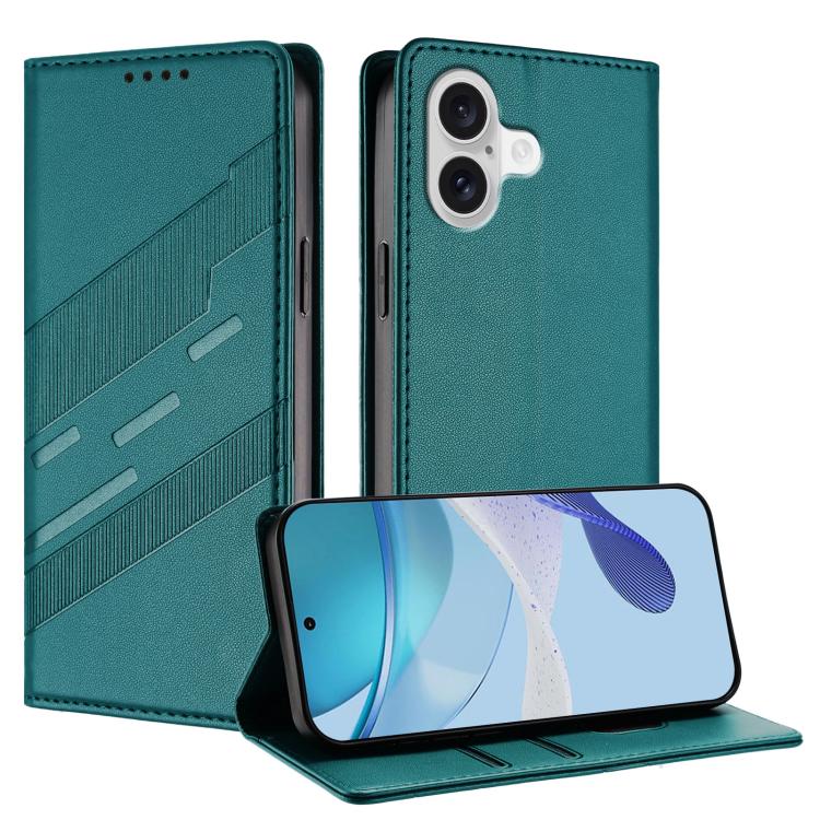 For iPhone 17 Embossed Multi-functional Wallet Retro Leather Phone Case(Dark Green)