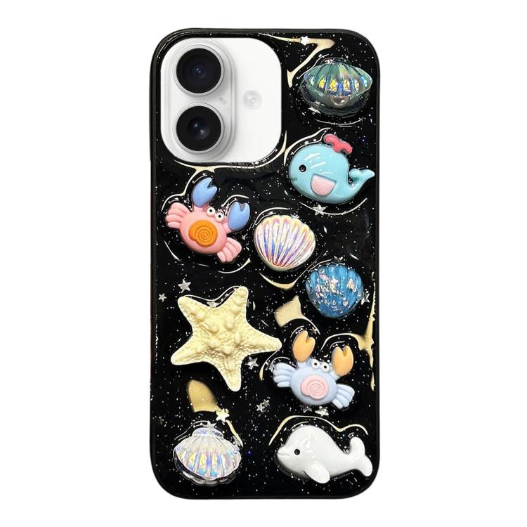 For iPhone 17 Epoxy Acrylic Hybrid TPU Phone Case(Ocean Shell Crab)