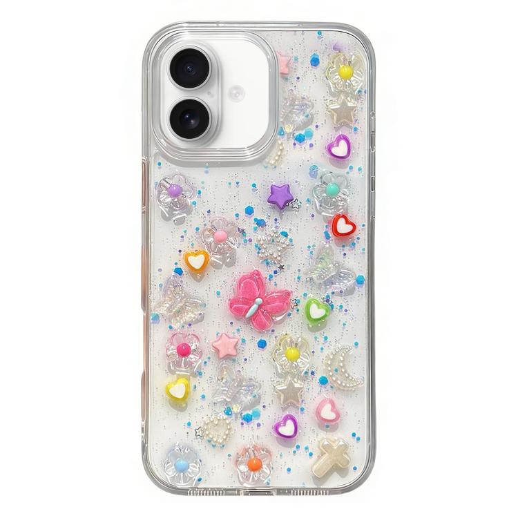 For iPhone 17 Epoxy Plum Blossom Acrylic Phone Case(Transparent)