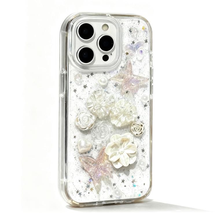 For iPhone 17 Epoxy Ruffled Petals Acrylic Phone Case(Transparent)
