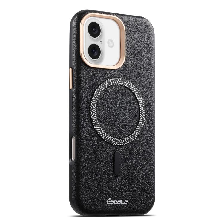 For iPhone 17 ESEBLE L2 Litchi Texture Metal Lens Magnetic Phone Case(Black)