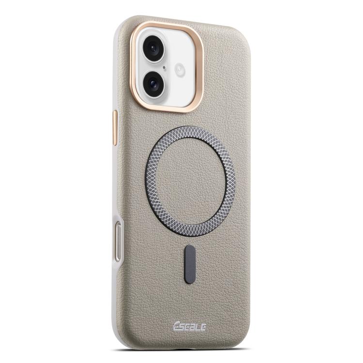 For iPhone 17 ESEBLE L2 Litchi Texture Metal Lens Magnetic Phone Case(Grey)