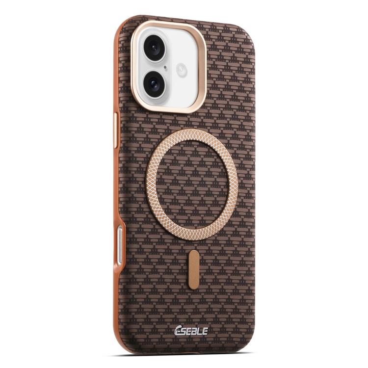 For iPhone 17 ESEBLE L3 Triangular Shield Metal Lens Magnetic Phone Case(Dark Brown)