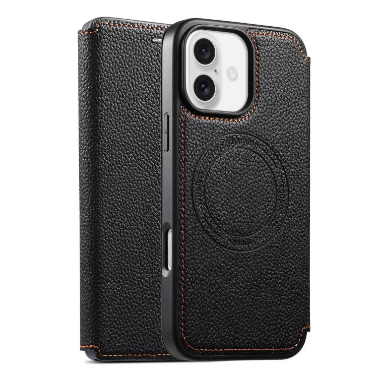 For iPhone 17 ESEBLE Ultra-thin Card Slot Magnetic Vegan Leather Phone Case(Black)