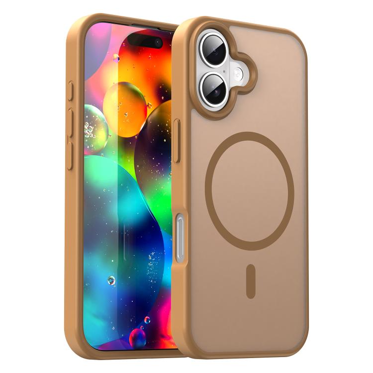 For iPhone 17 Fanying Series PC Hybrid TPU Translucent Frosted MagSafe Phone Case(Desert Gold)