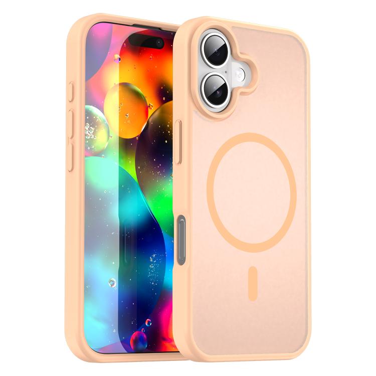 For iPhone 17 Fanying Series PC Hybrid TPU Translucent Frosted MagSafe Phone Case(Rouge Powder)