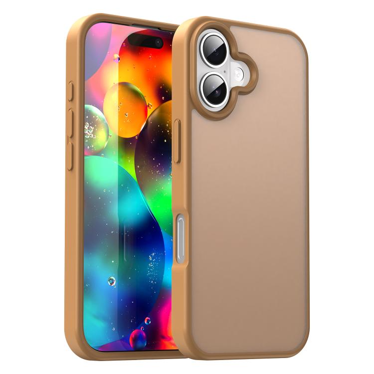 For iPhone 17 Fanying Series PC Hybrid TPU Translucent Frosted Phone Case(Desert Gold)