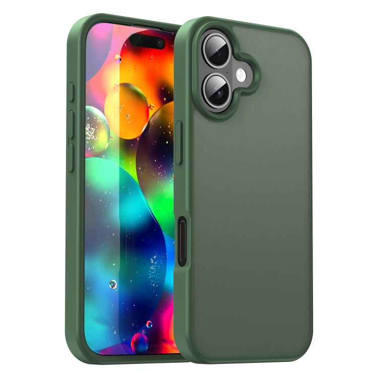For iPhone 17 Fanying Series PC Hybrid TPU Translucent Frosted Phone Case(Olive Green)