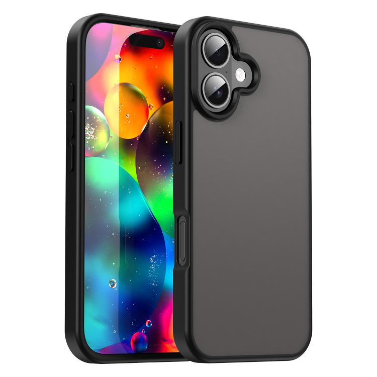 For iPhone 17 Fanying Series PC Hybrid TPU Translucent Frosted Phone Case(Translucent Black)