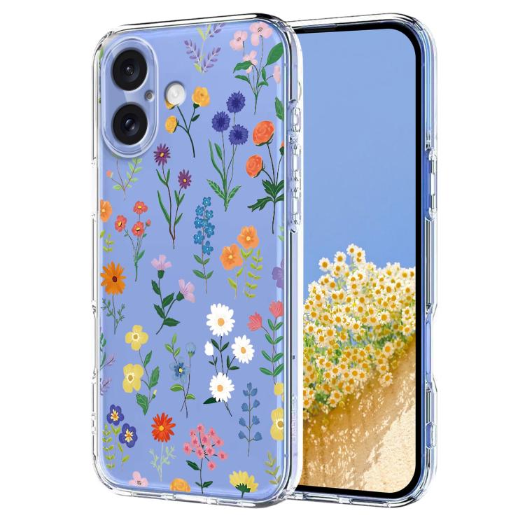 For iPhone 17 Flower Pattern Painted TPU Phone Case(Daisy)
