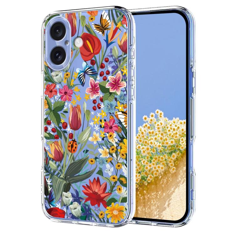 For iPhone 17 Flower Pattern Painted TPU Phone Case(lily)