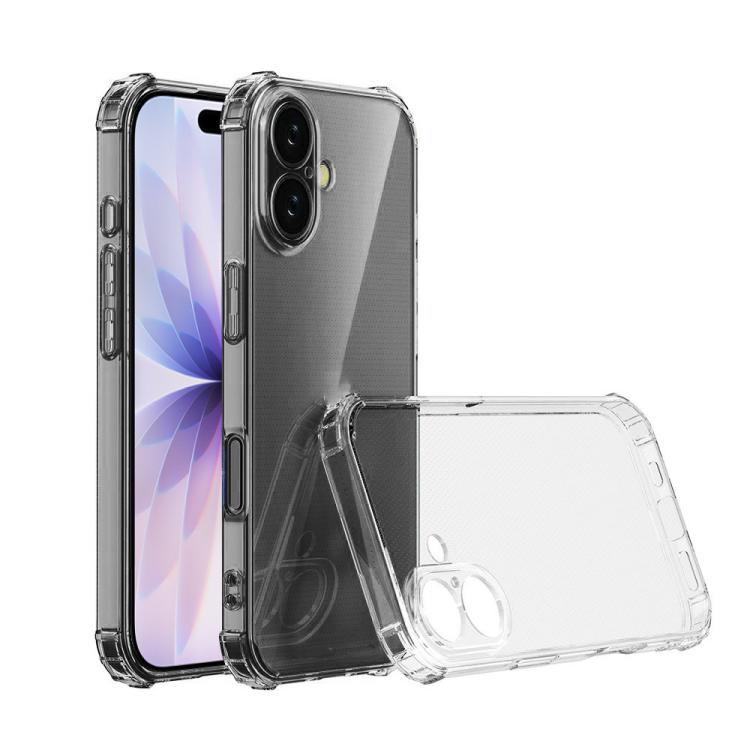 For iPhone 17 Four-Corner Shockproof Clear TPU Phone Case(Transparent)