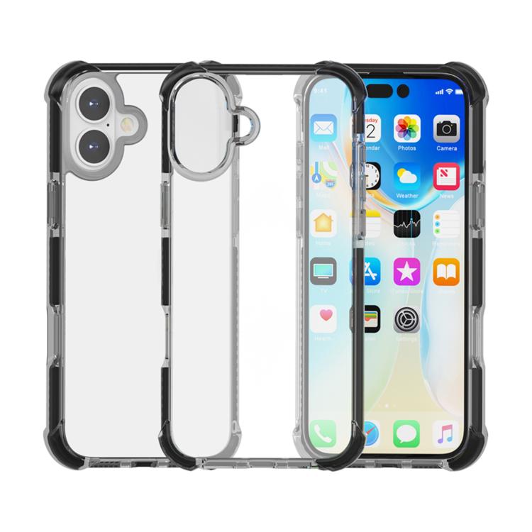 For iPhone 17 Four-corner Shockproof TPU Hybrid Acrylic Phone Case(Black)