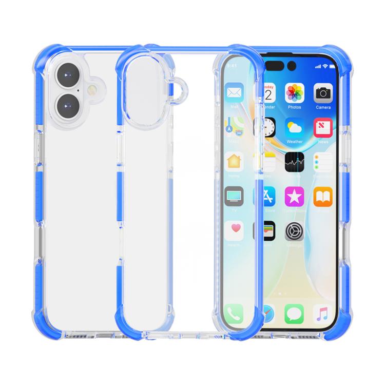For iPhone 17 Four-corner Shockproof TPU Hybrid Acrylic Phone Case(Blue)