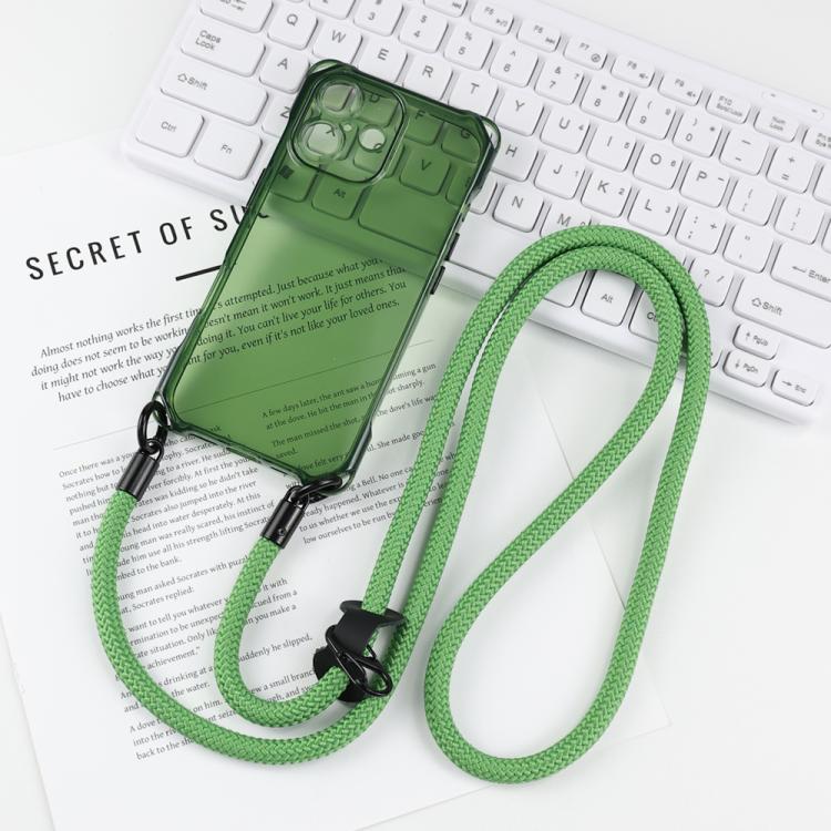 For iPhone 17 Four-corner Shockproof TPU Phone Case with Lanyard(Green)