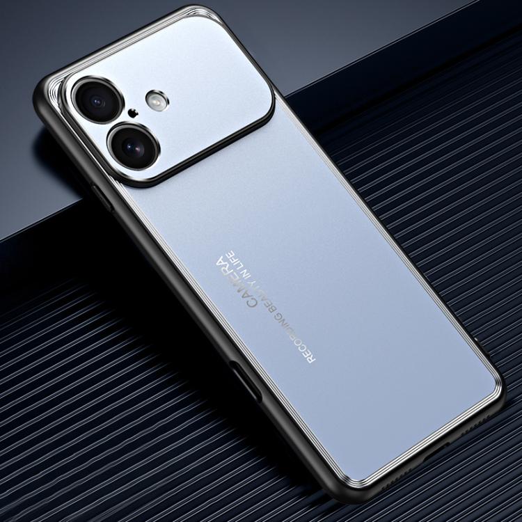 For iPhone 17 Frosted Metal Phone Case(Blue)