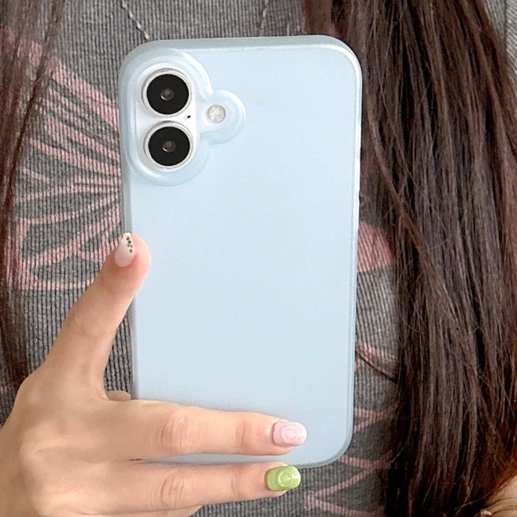 For iPhone 17 Frosted Translucent TPU Full Coverage Phone Case(Light Blue)