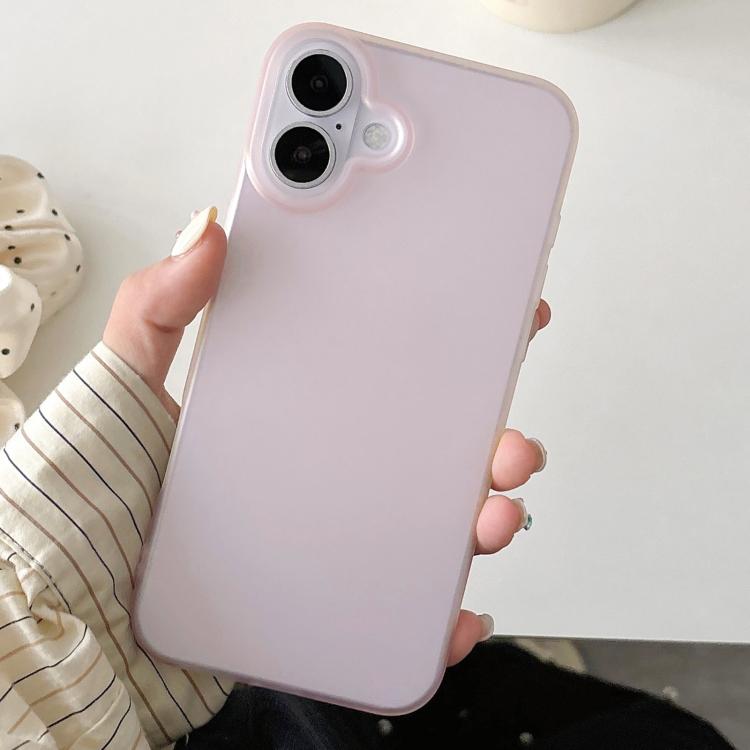 For iPhone 17 Frosted Translucent TPU Full Coverage Phone Case(Pink)