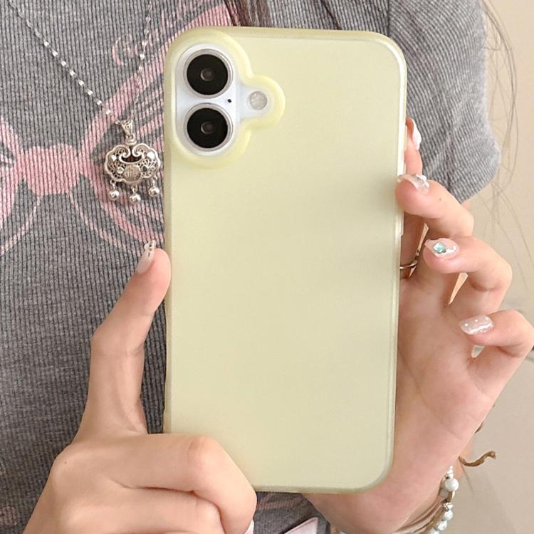 For iPhone 17 Frosted Translucent TPU Full Coverage Phone Case(Yellow)