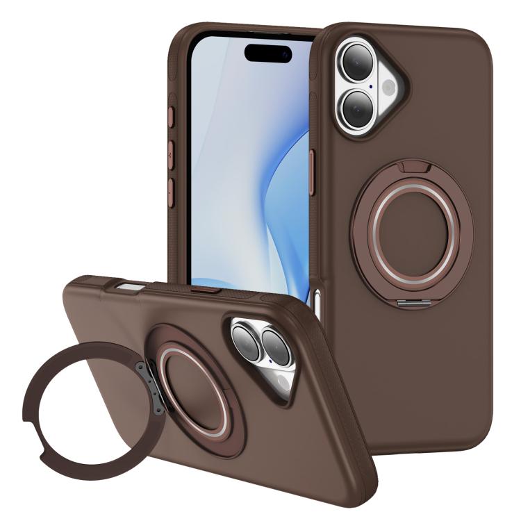 For iPhone 17 Gear Holder C MagSafe Phone Case(Coffee)