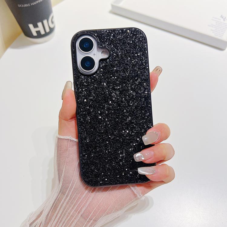 For iPhone 17 Glitter Powder Shockproof TPU Phone Case(Black)