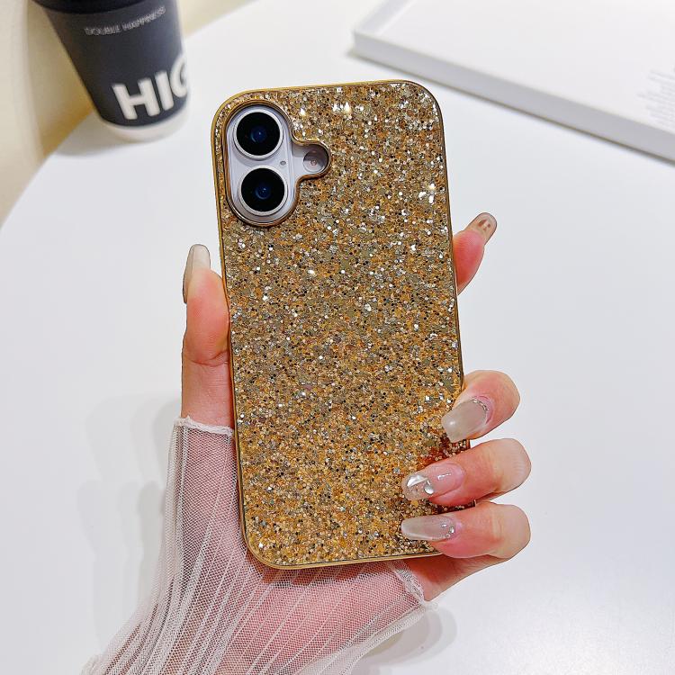 For iPhone 17 Glitter Powder Shockproof TPU Phone Case(Gold)