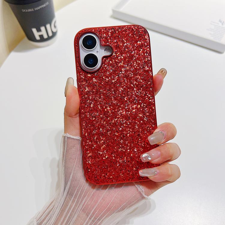 For iPhone 17 Glitter Powder Shockproof TPU Phone Case(Red)