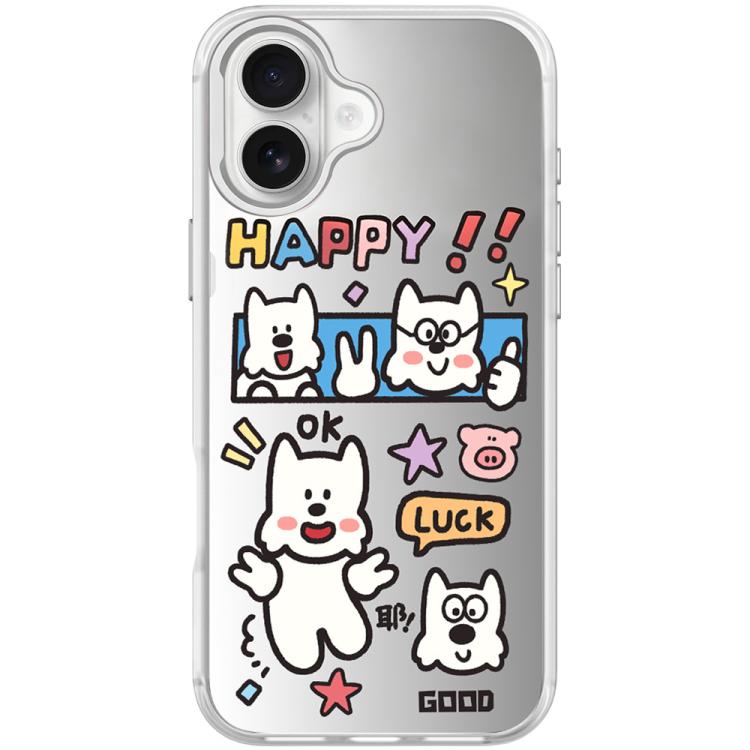 For iPhone 17 Good Day Pattern Magnetic Phone Case(Transparent White)