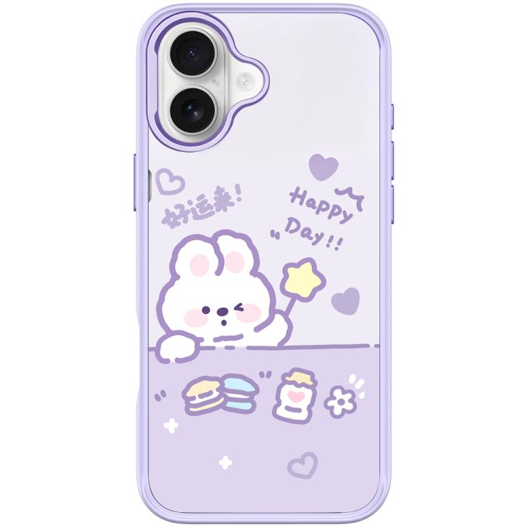 For iPhone 17 Good Luck Star Rabbit Pattern Magnetic Phone Case(Light Purple)