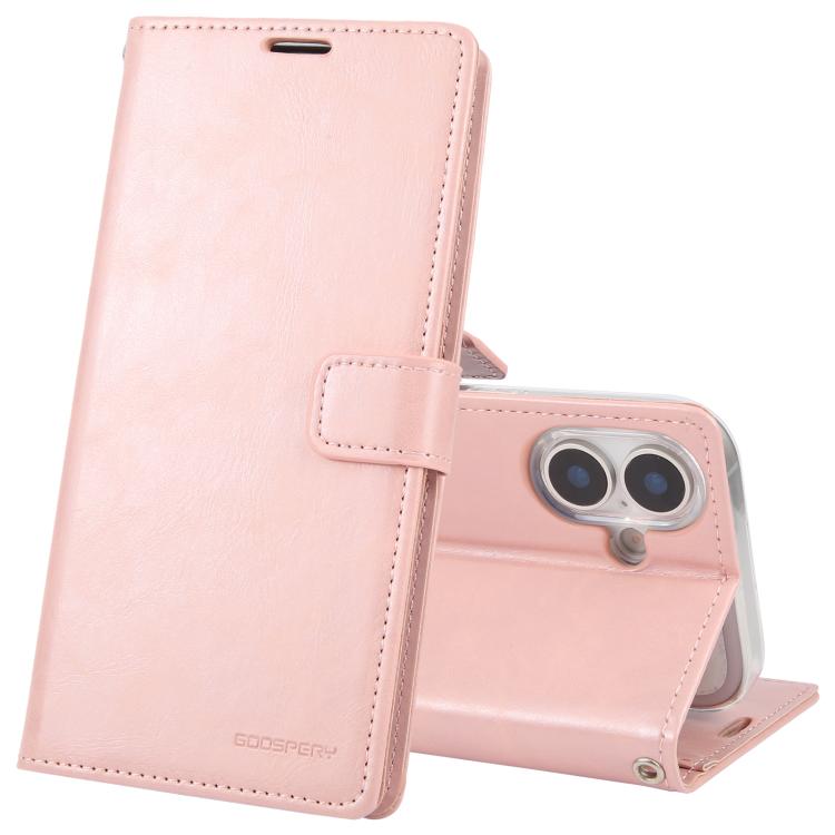 For iPhone 17 GOOSPERY BLUE MOON Crazy Horse Texture Leather Phone Case(Rose Gold)