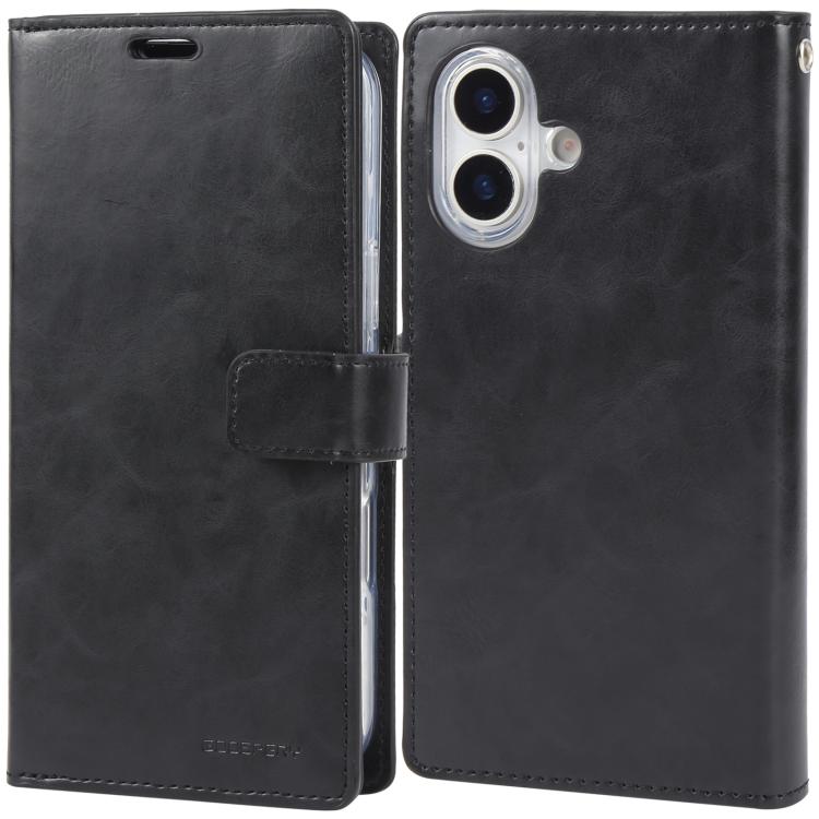 For iPhone 17 GOOSPERY MANSOOR DIARY 9 Card Slots Leather Phone Case(Black)
