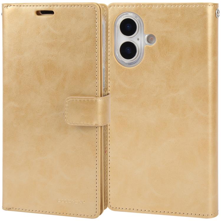 For iPhone 17 GOOSPERY MANSOOR DIARY 9 Card Slots Leather Phone Case(Gold)